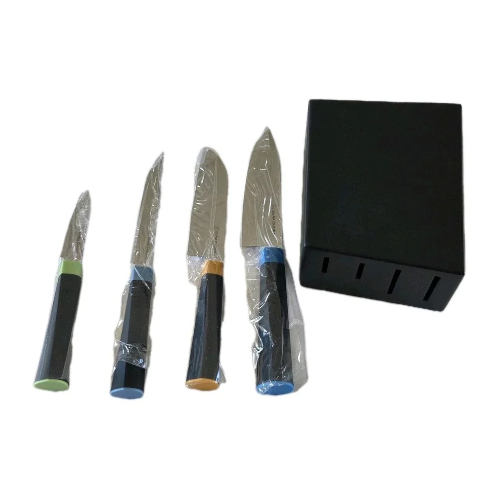Dura Culina 5pc High Carbon Stainless Steel Kitchen Knife Set Storage Block‎ NEW